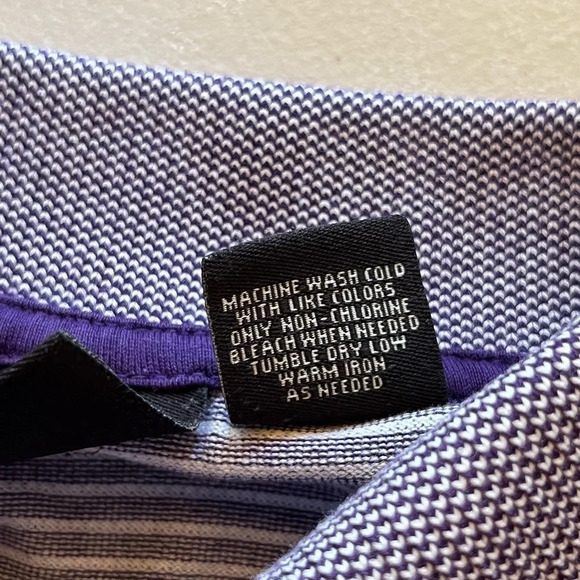 Jos. A. Bank Travelers Collection Purple & White Striped Polo Shirt L – Golf - Picture 9 of 10